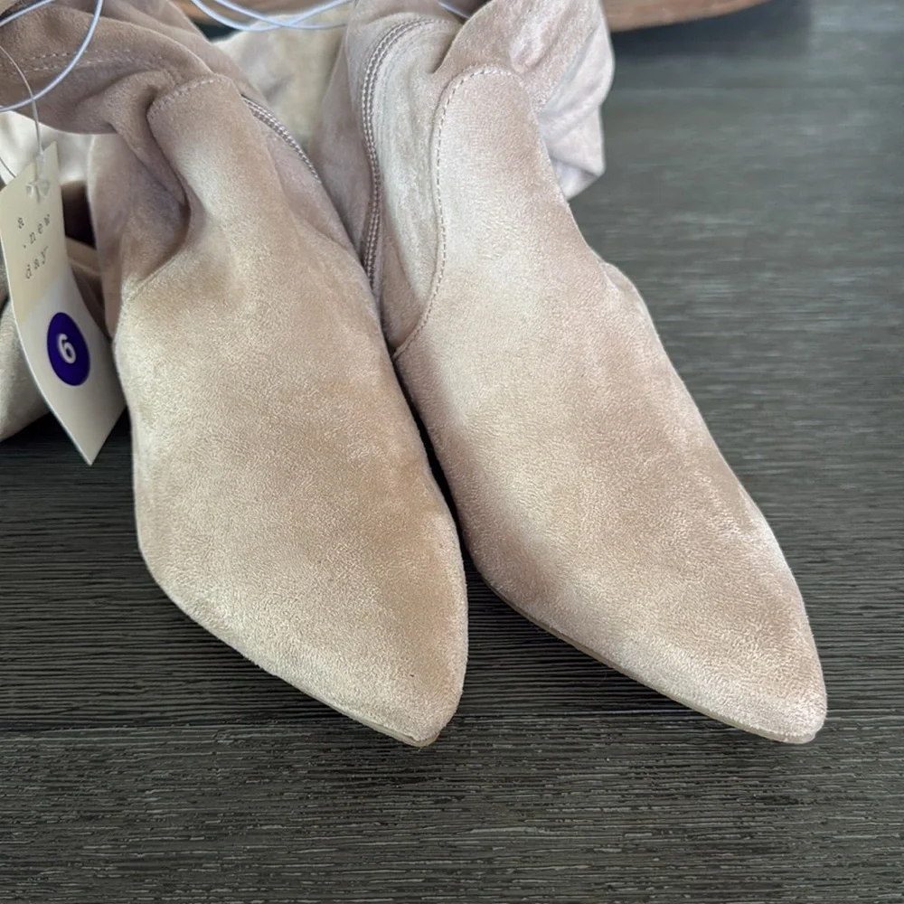 A New Day Women's Greta Tall Dress Boots - Beige size 6 - Picture 8 of 8